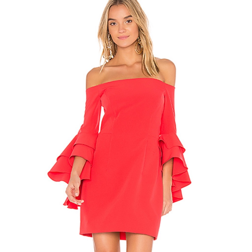 Milly Selena off the shoulder ruffle dress.